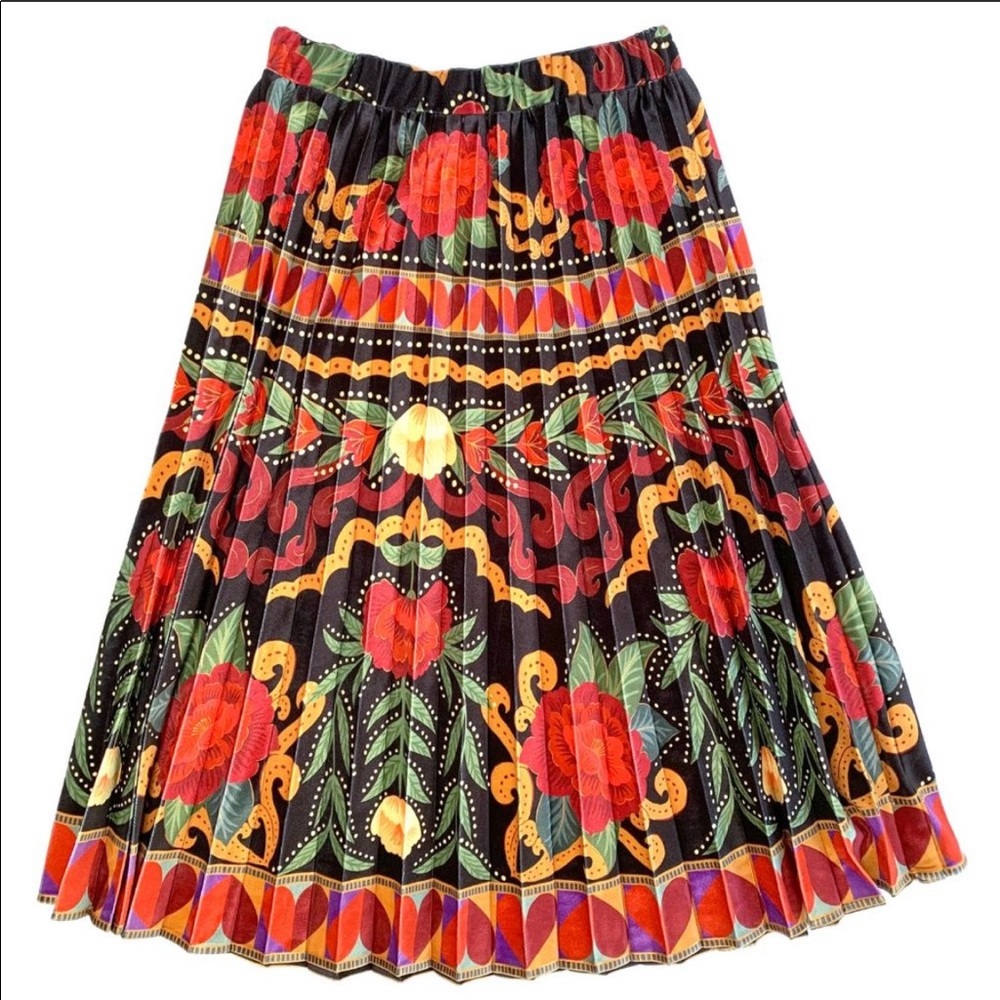 ANTHRO NWT FARM RIO DINAH PLEATED VELVET SKIRT ❤️